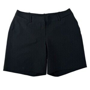 JM Collection Women Shorts 8 S Dress Shorts Black White Pin Stripe